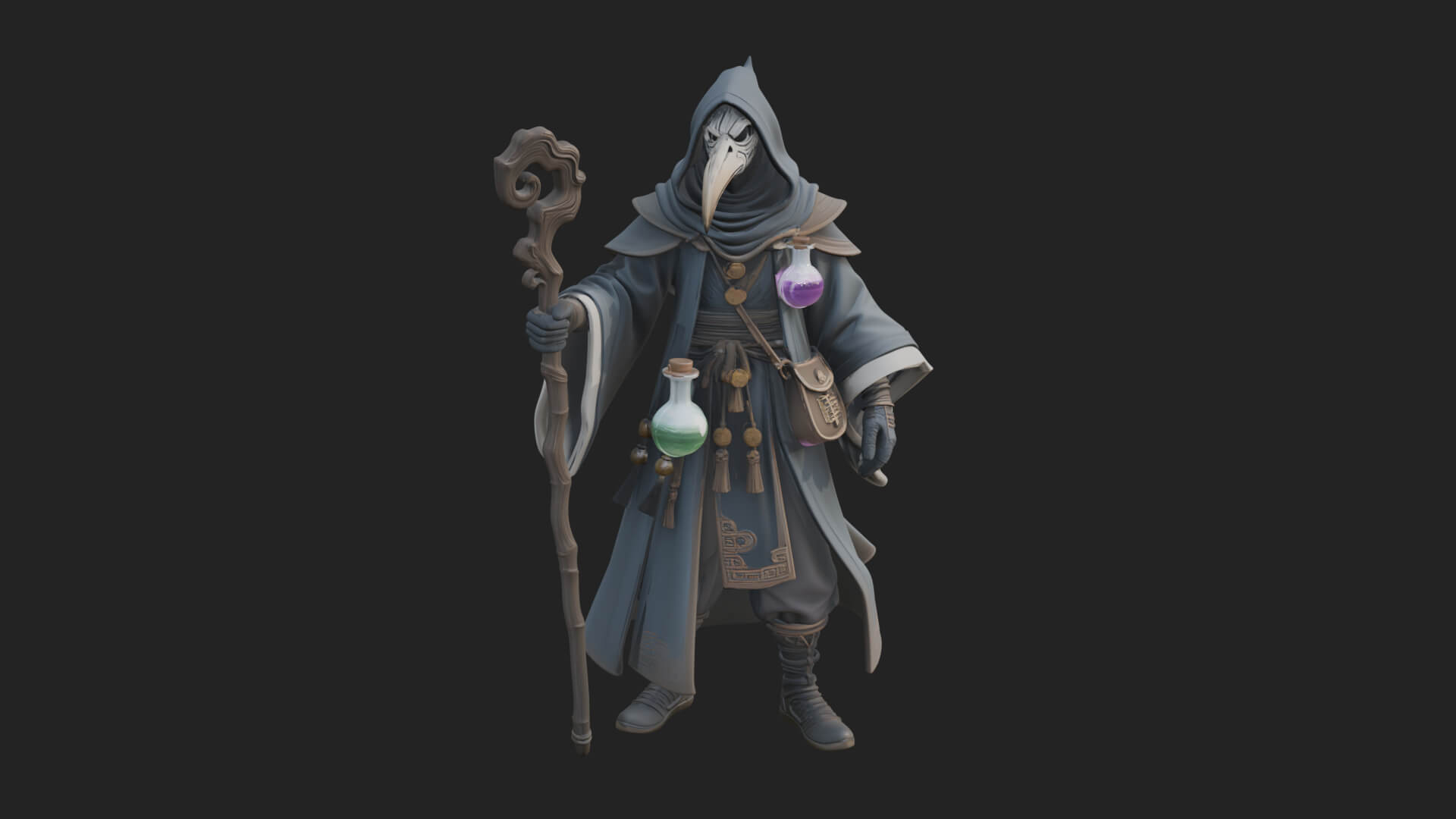 Plague Doctor Statue Design 7 3D Print Model 3D Model