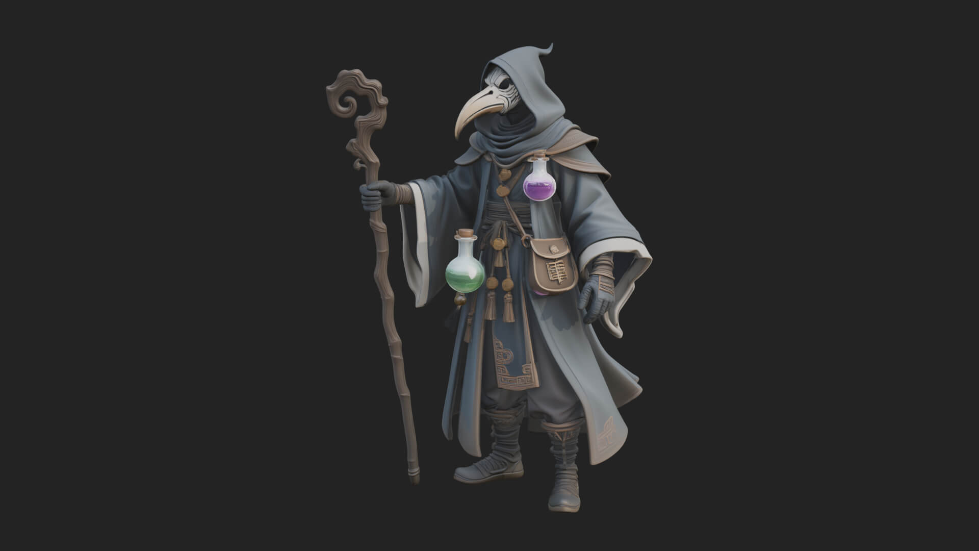 Plague Doctor Statue Design 7 3D Print Model 3D Model