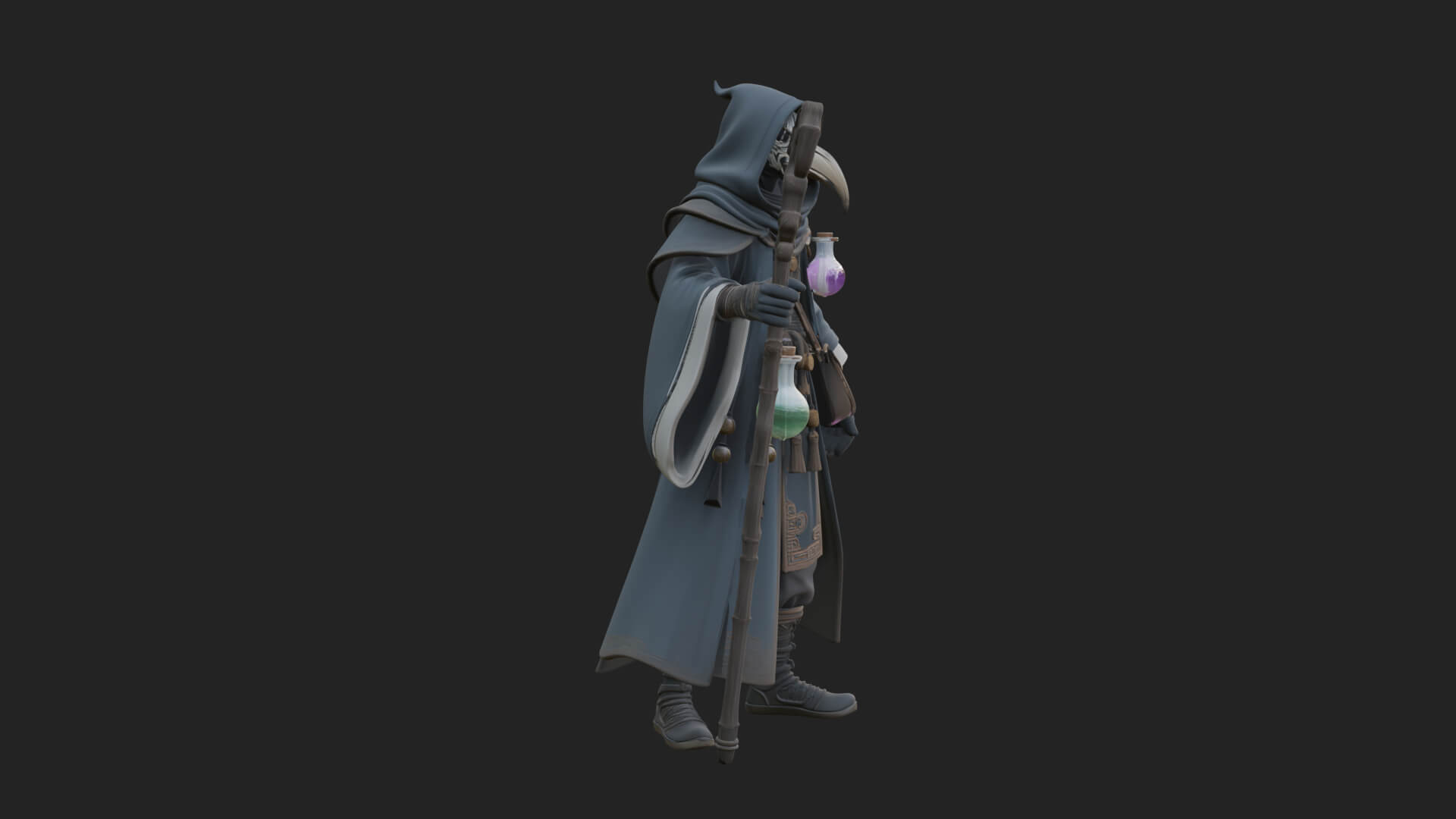 Plague Doctor Statue Design 7 3D Print Model 3D Model