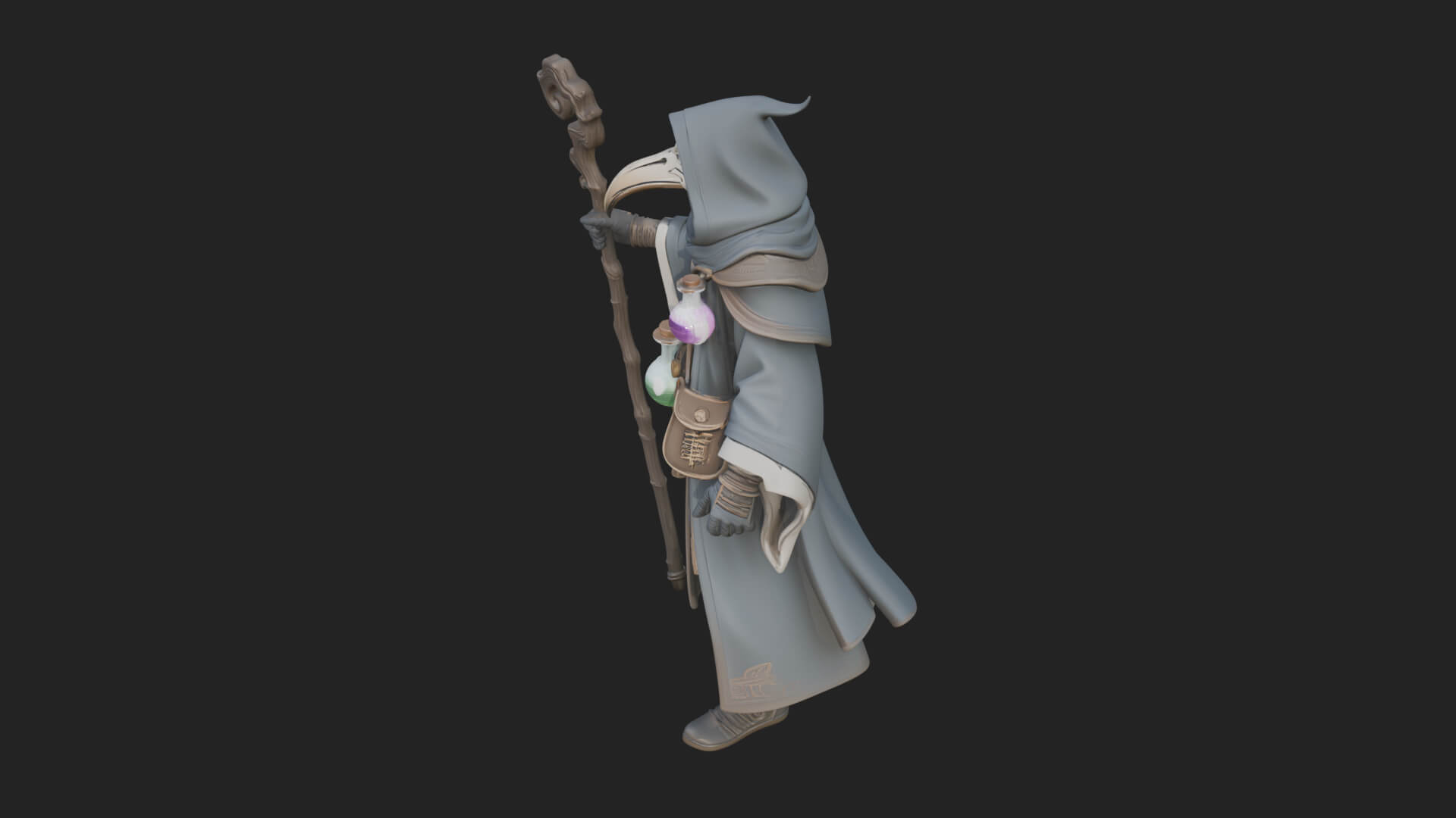 Plague Doctor Statue Design 7 3D Print Model 3D Model