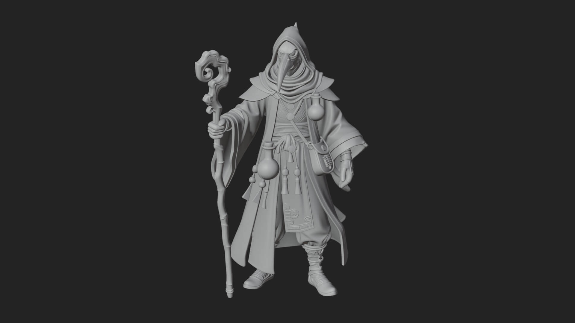 Plague Doctor Statue Design 7 3D Print Model 3D Model