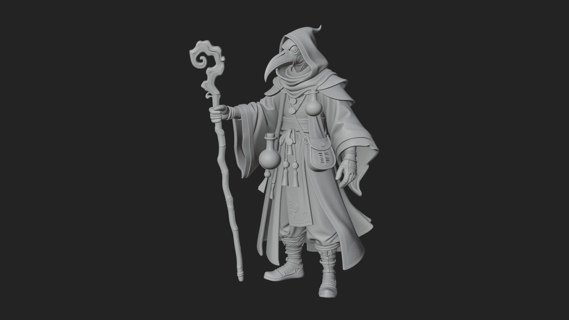 Plague Doctor Statue Design 7 3D Print Model 3D Model