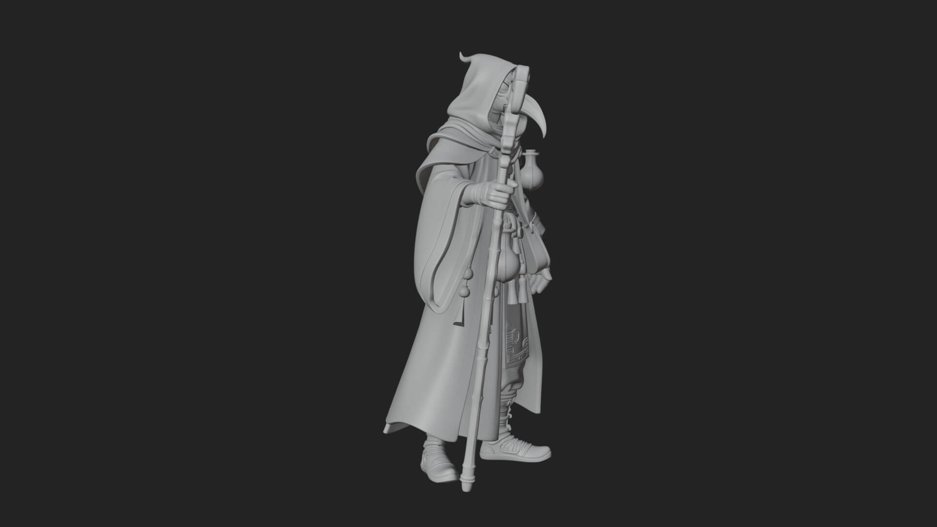 Plague Doctor Statue Design 7 3D Print Model 3D Model