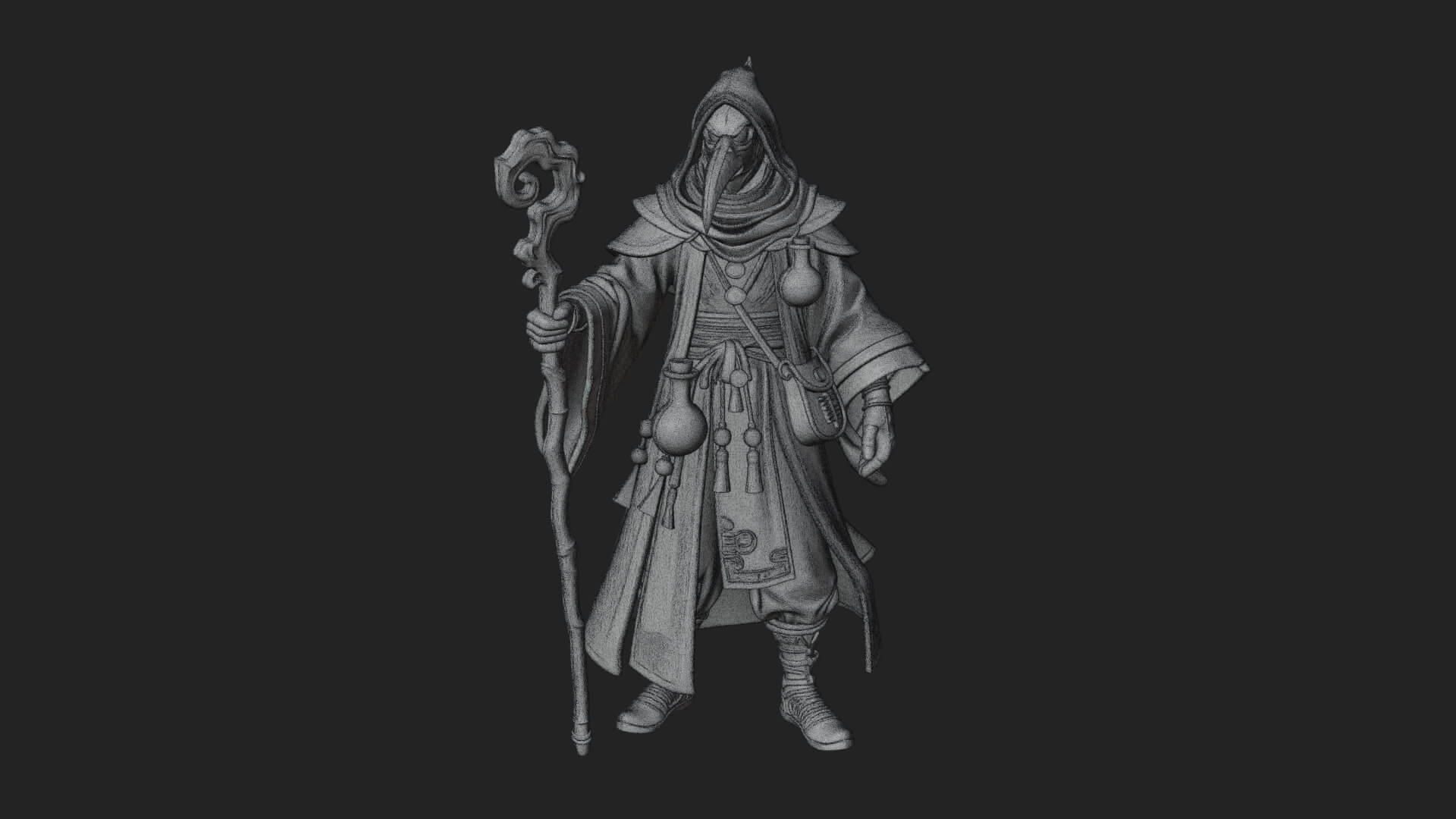 Plague Doctor Statue Design 7 3D Print Model 3D Model