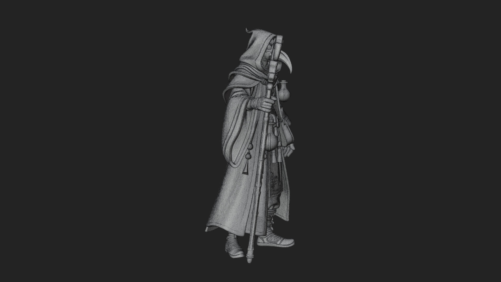 Plague Doctor Statue Design 7 3D Print Model 3D Model
