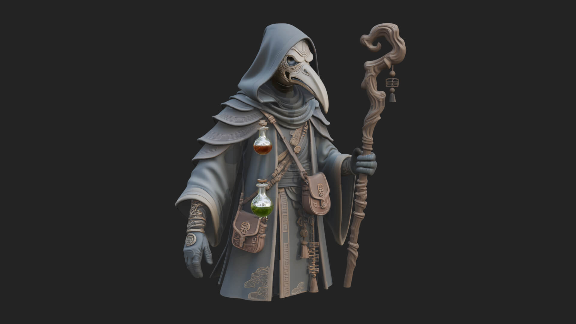 Plague Doctor Statue Design 8 3D Print Model 3D Model