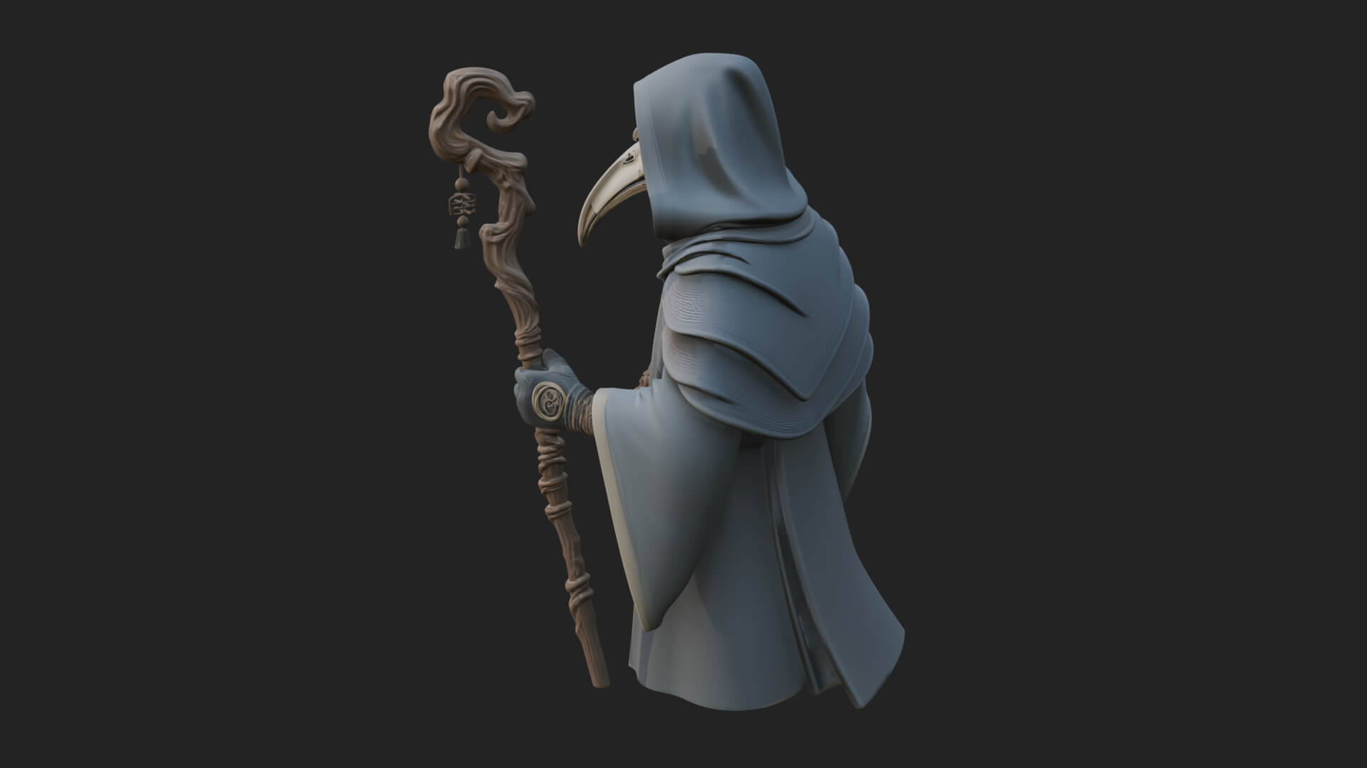 Plague Doctor Statue Design 8 3D Print Model 3D Model