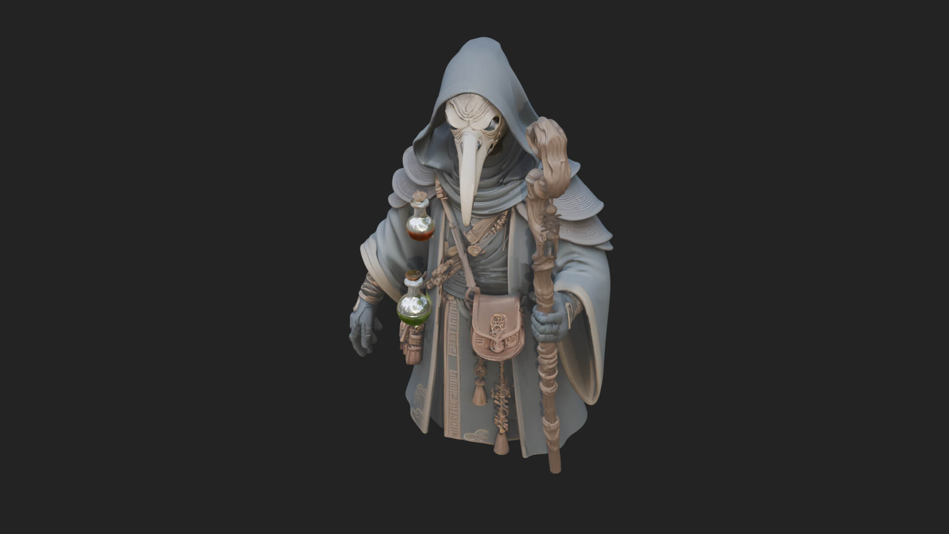 Plague Doctor Statue Design 8 3D Print Model 3D Model