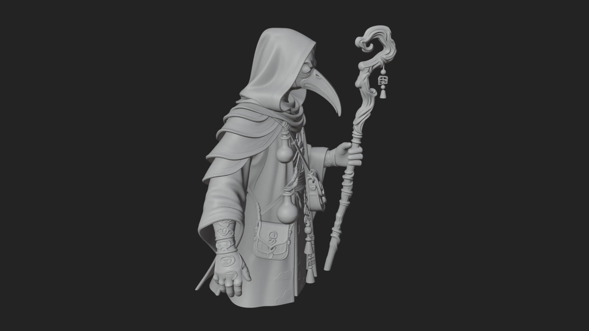 Plague Doctor Statue Design 8 3D Print Model 3D Model
