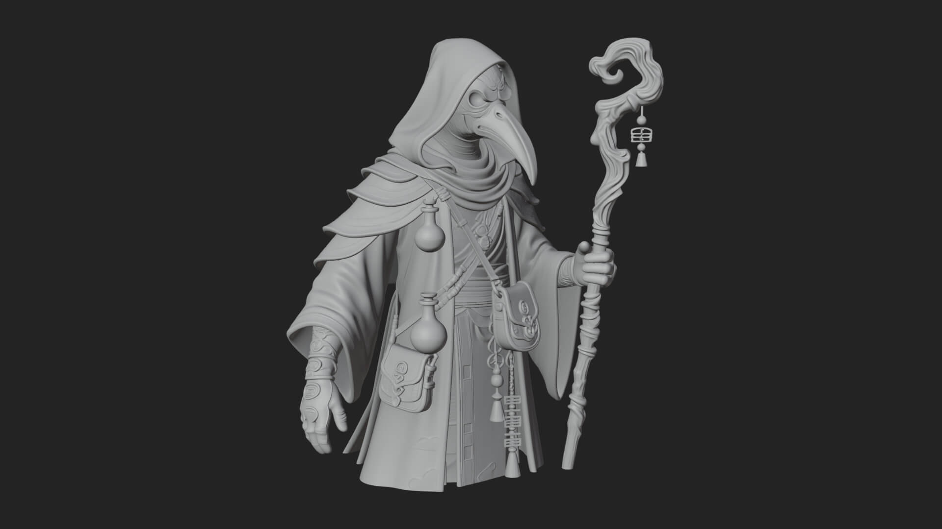 Plague Doctor Statue Design 8 3D Print Model 3D Model