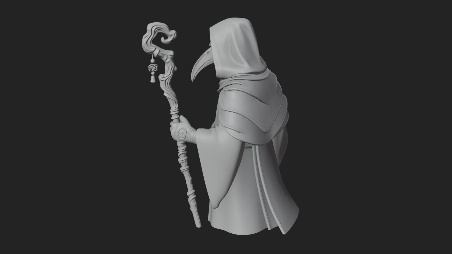 Plague Doctor Statue Design 8 3D Print Model 3D Model