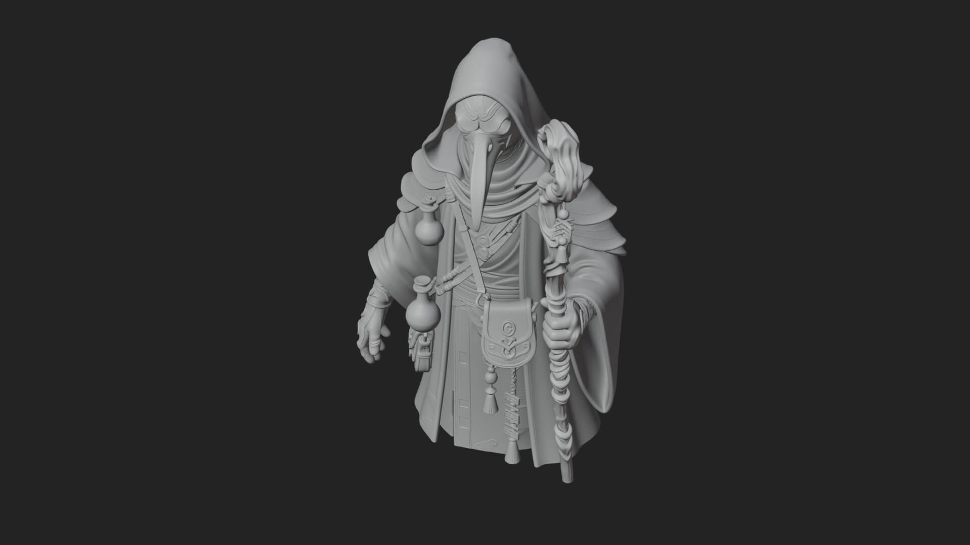 Plague Doctor Statue Design 8 3D Print Model 3D Model