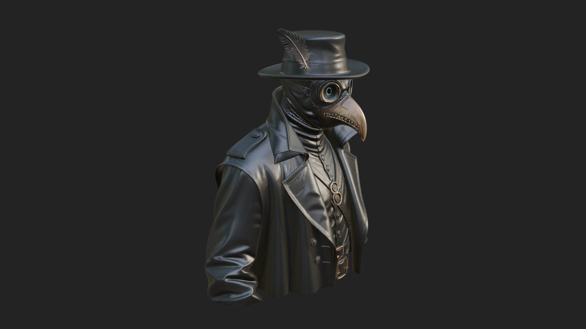 Plague Doctor Statue Design 9 3D Print Model 3D Model