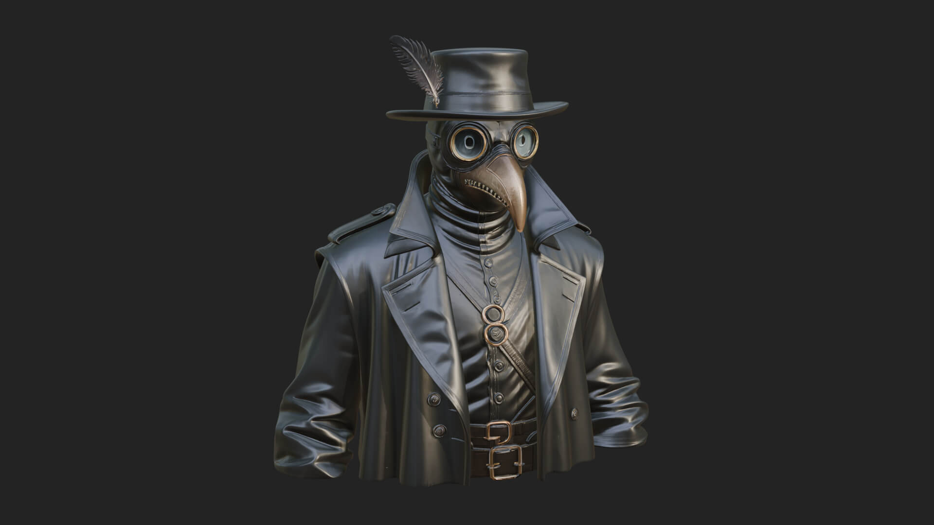 Plague Doctor Statue Design 9 3D Print Model 3D Model