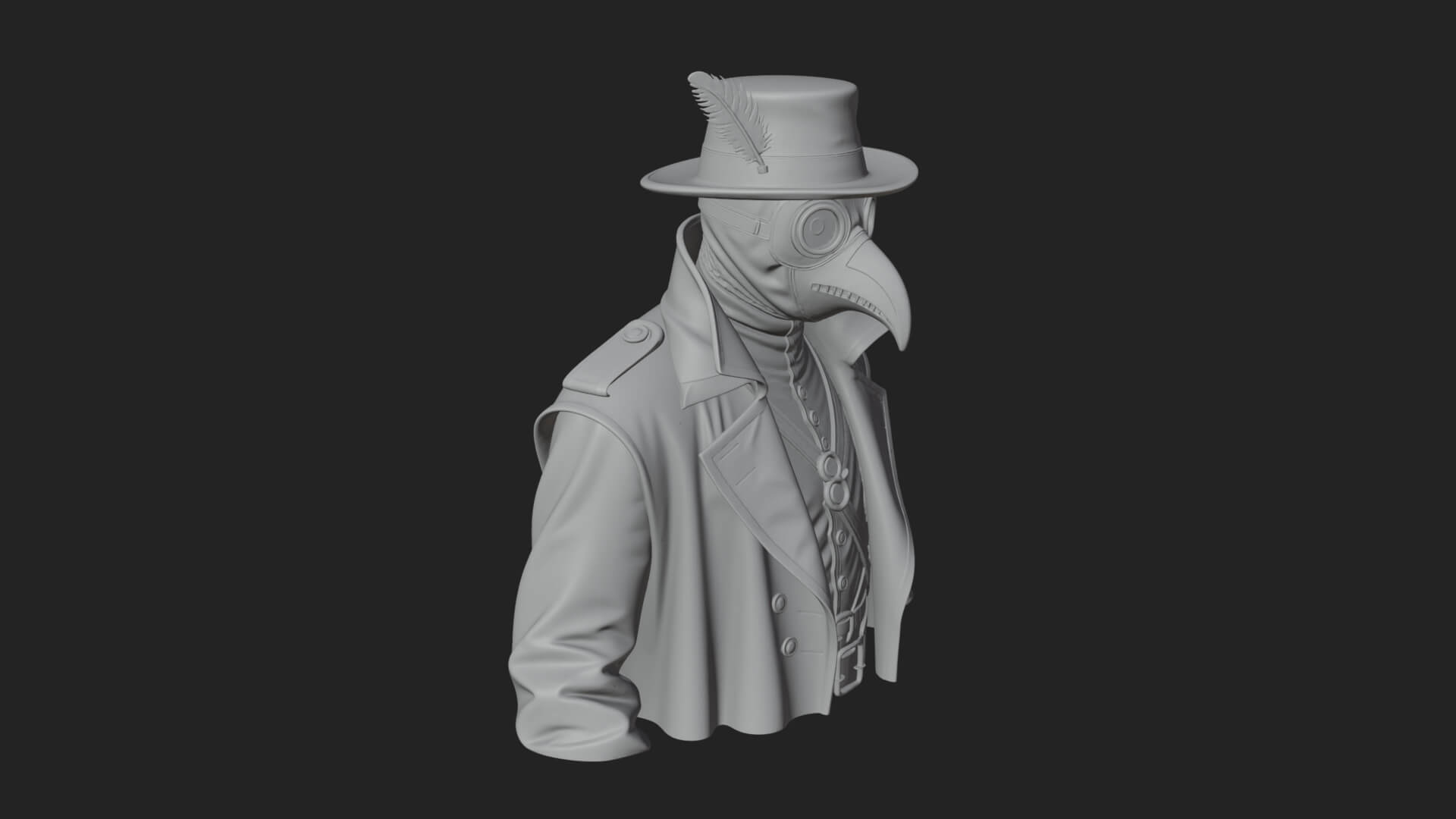 Plague Doctor Statue Design 9 3D Print Model 3D Model