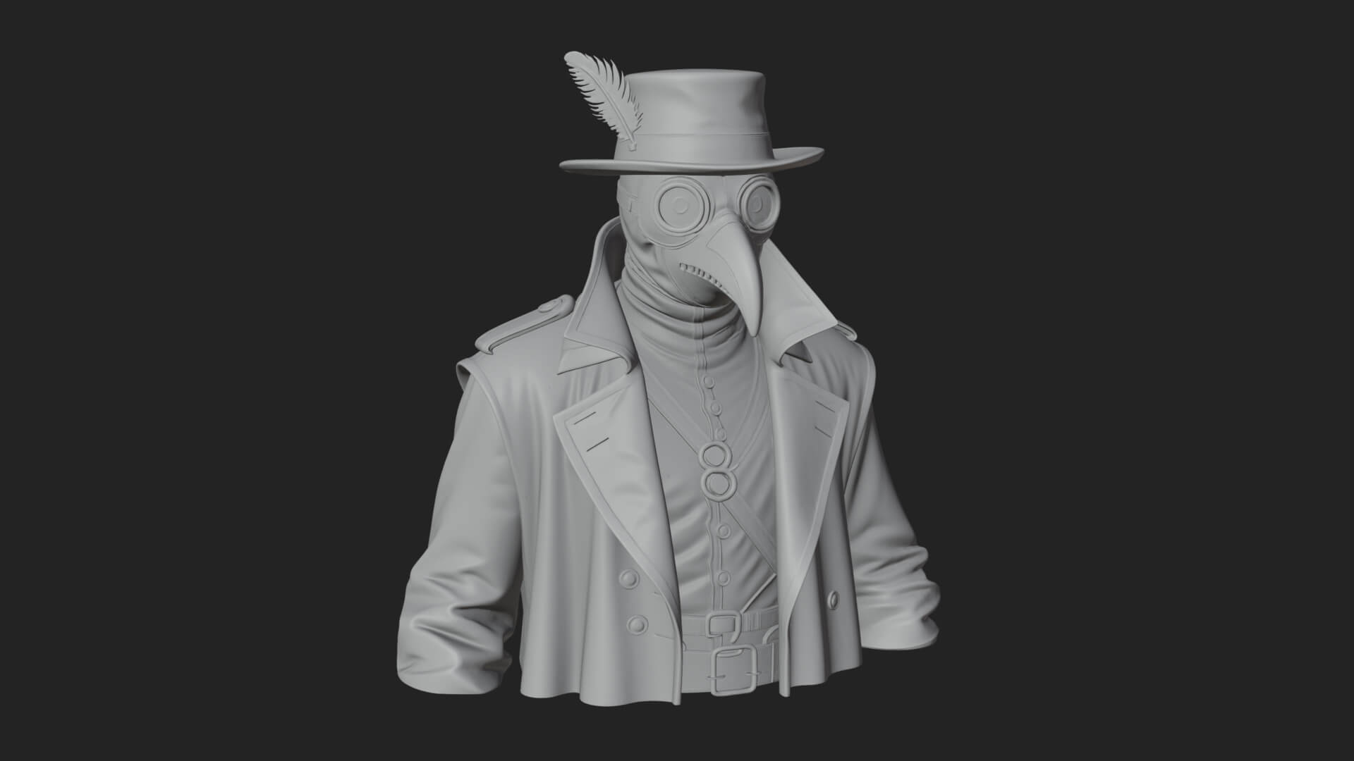 Plague Doctor Statue Design 9 3D Print Model 3D Model
