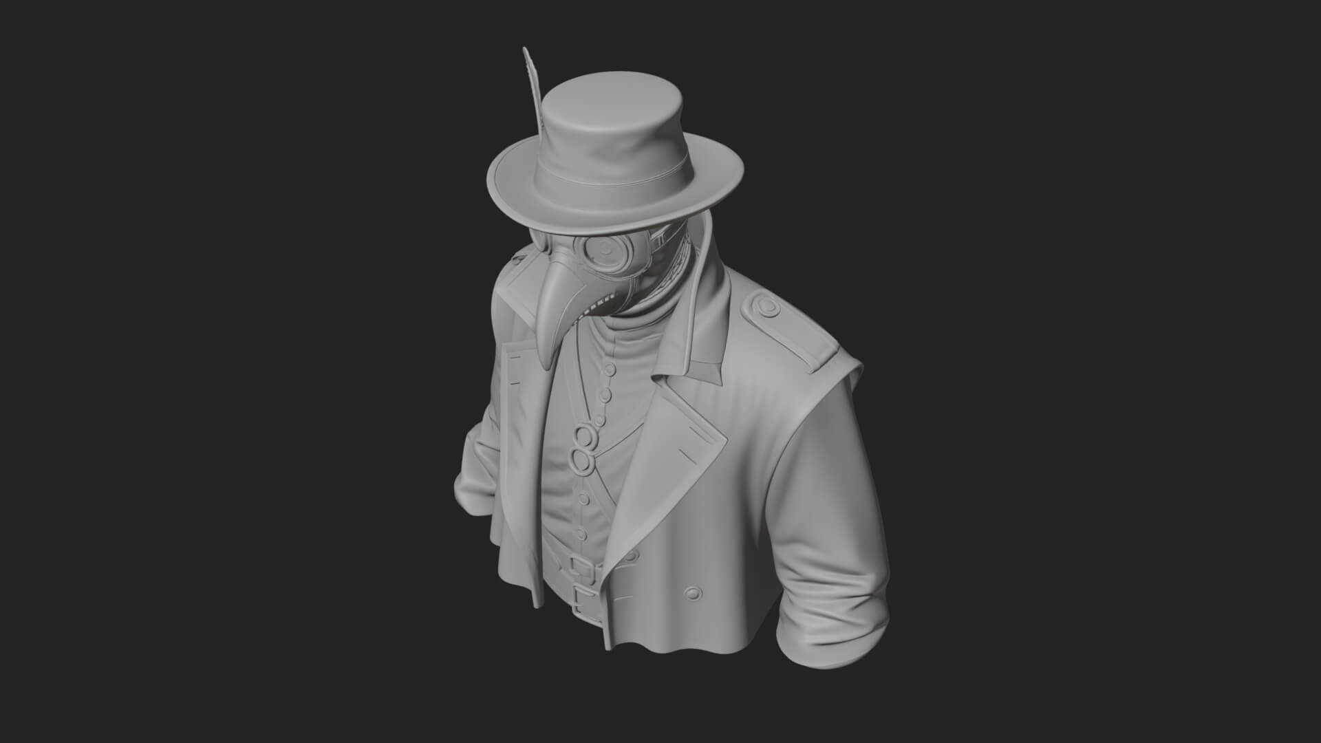 Plague Doctor Statue Design 9 3D Print Model 3D Model