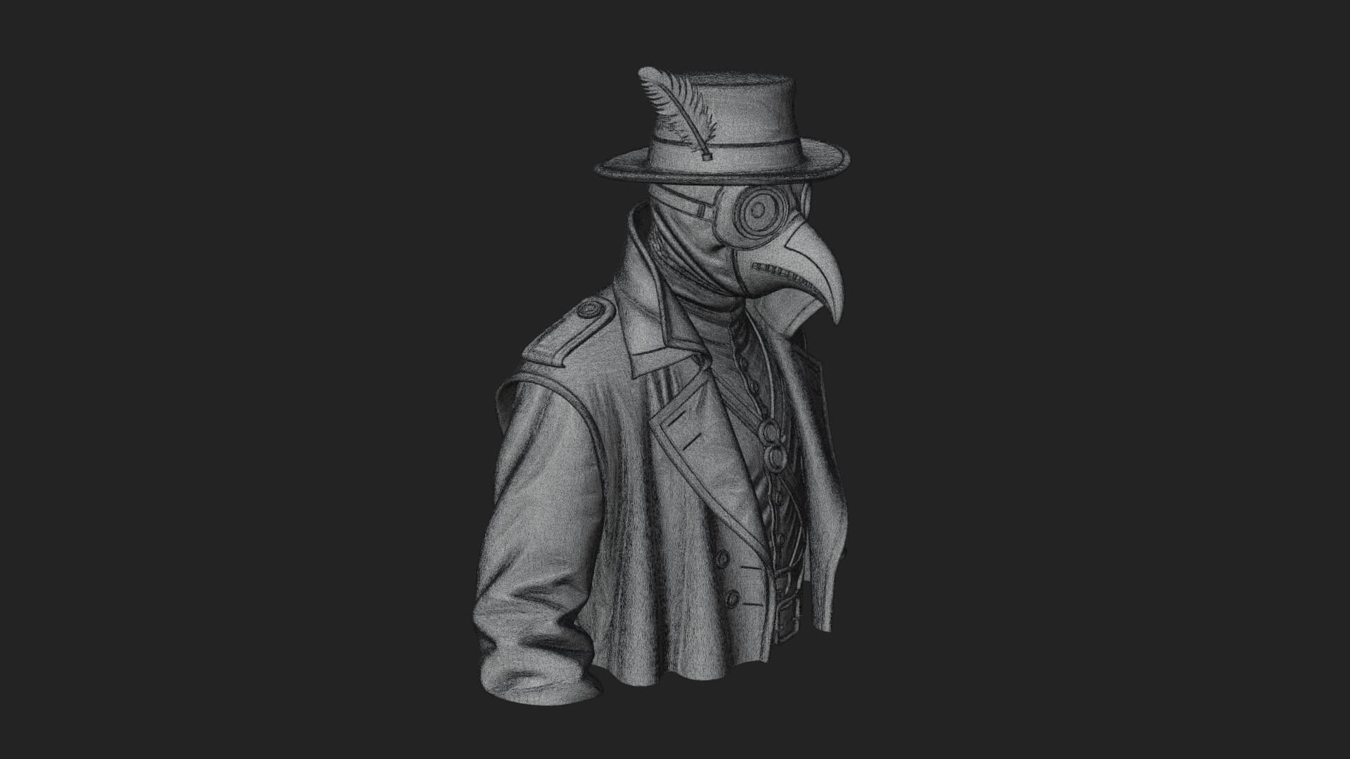 Plague Doctor Statue Design 9 3D Print Model 3D Model
