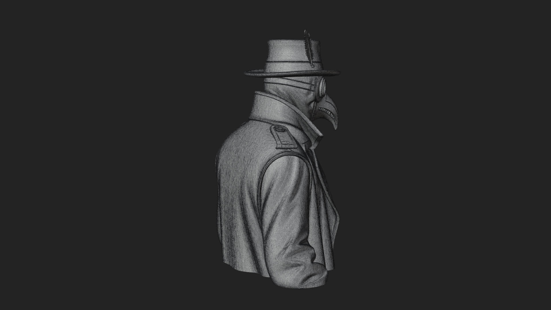 Plague Doctor Statue Design 9 3D Print Model 3D Model