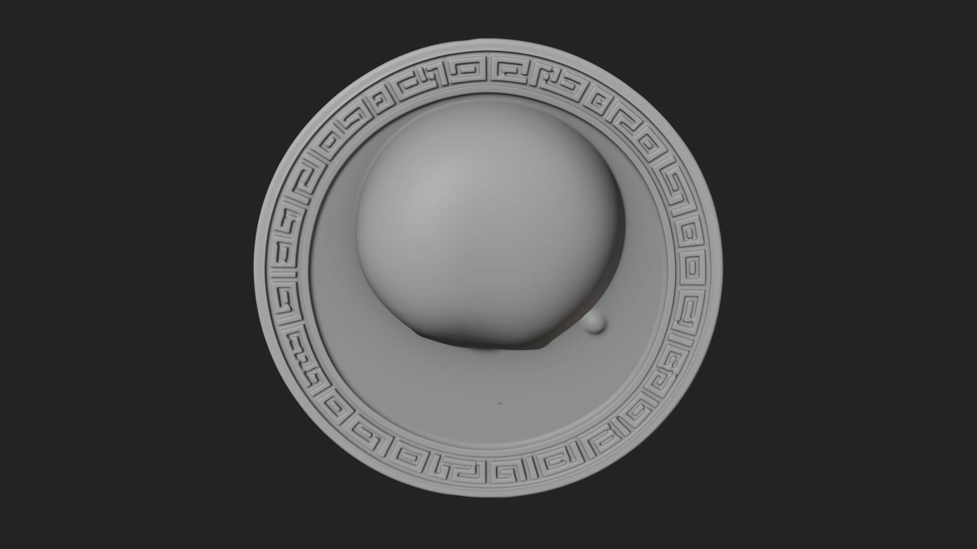 Plain Skull Oval Relief Plaque Design 3 3D Print Model 3D Model