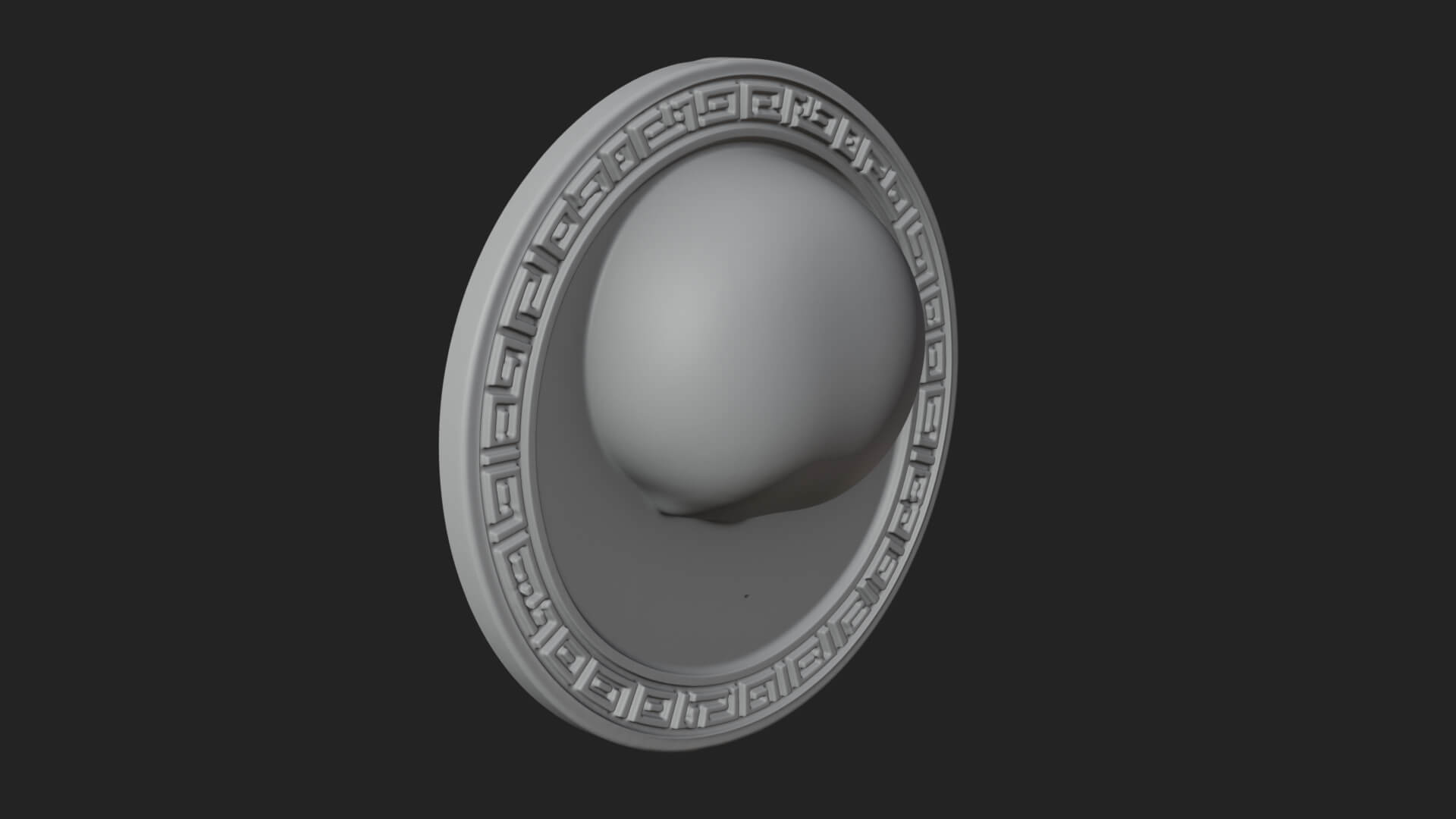 Plain Skull Oval Relief Plaque Design 3 3D Print Model 3D Model
