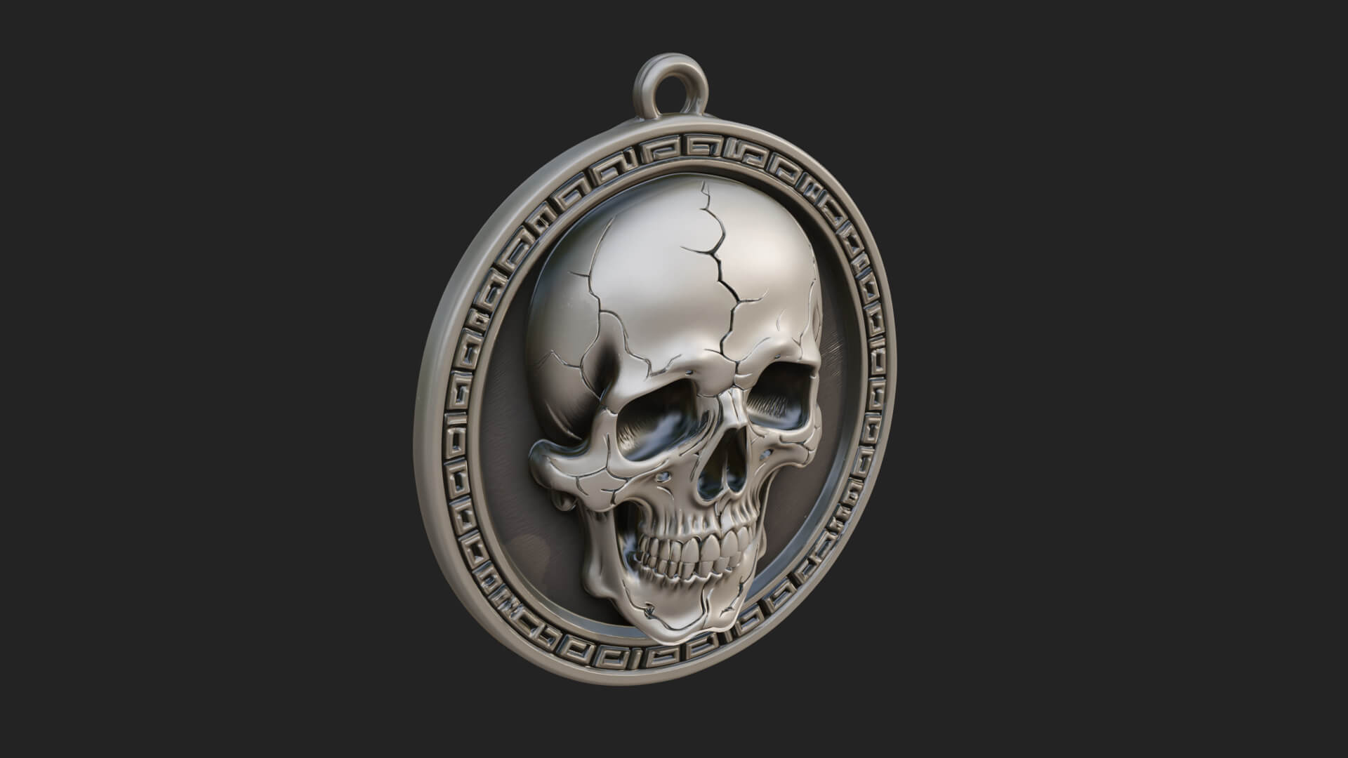 Plain Skull Oval Relief Plaque Design 4 3D Print Model 3D Model