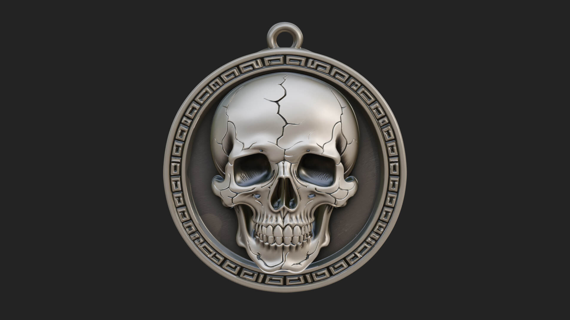 Plain Skull Oval Relief Plaque Design 4 3D Print Model 3D Model