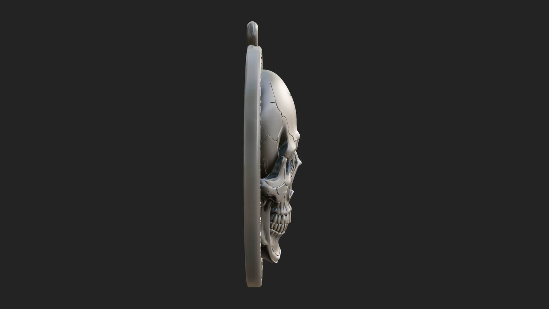 Plain Skull Oval Relief Plaque Design 4 3D Print Model 3D Model