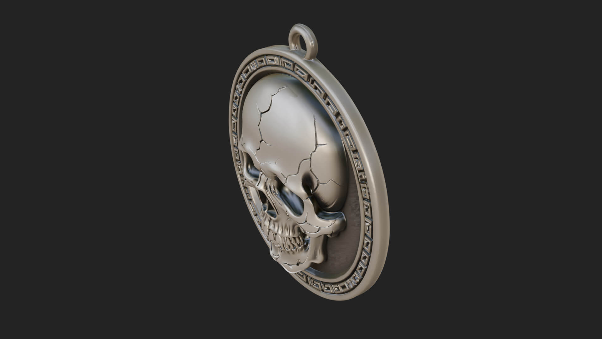 Plain Skull Oval Relief Plaque Design 4 3D Print Model 3D Model