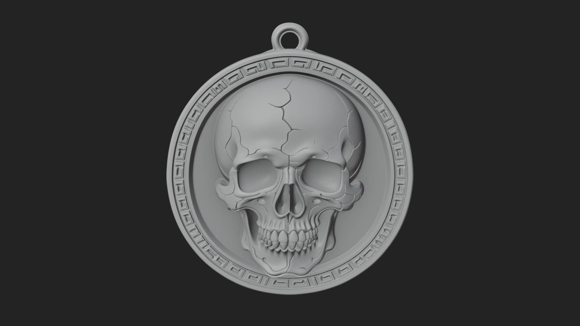 Plain Skull Oval Relief Plaque Design 4 3D Print Model 3D Model