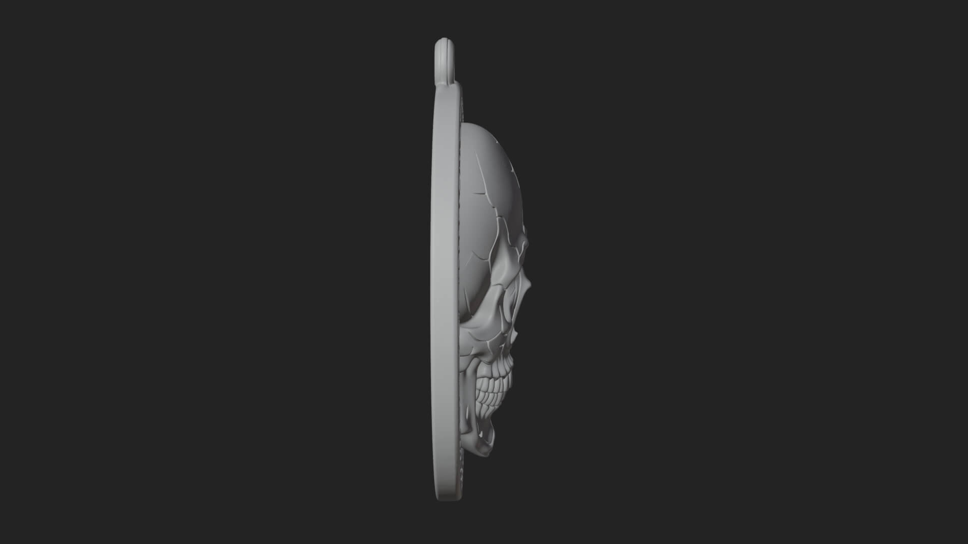 Plain Skull Oval Relief Plaque Design 4 3D Print Model 3D Model