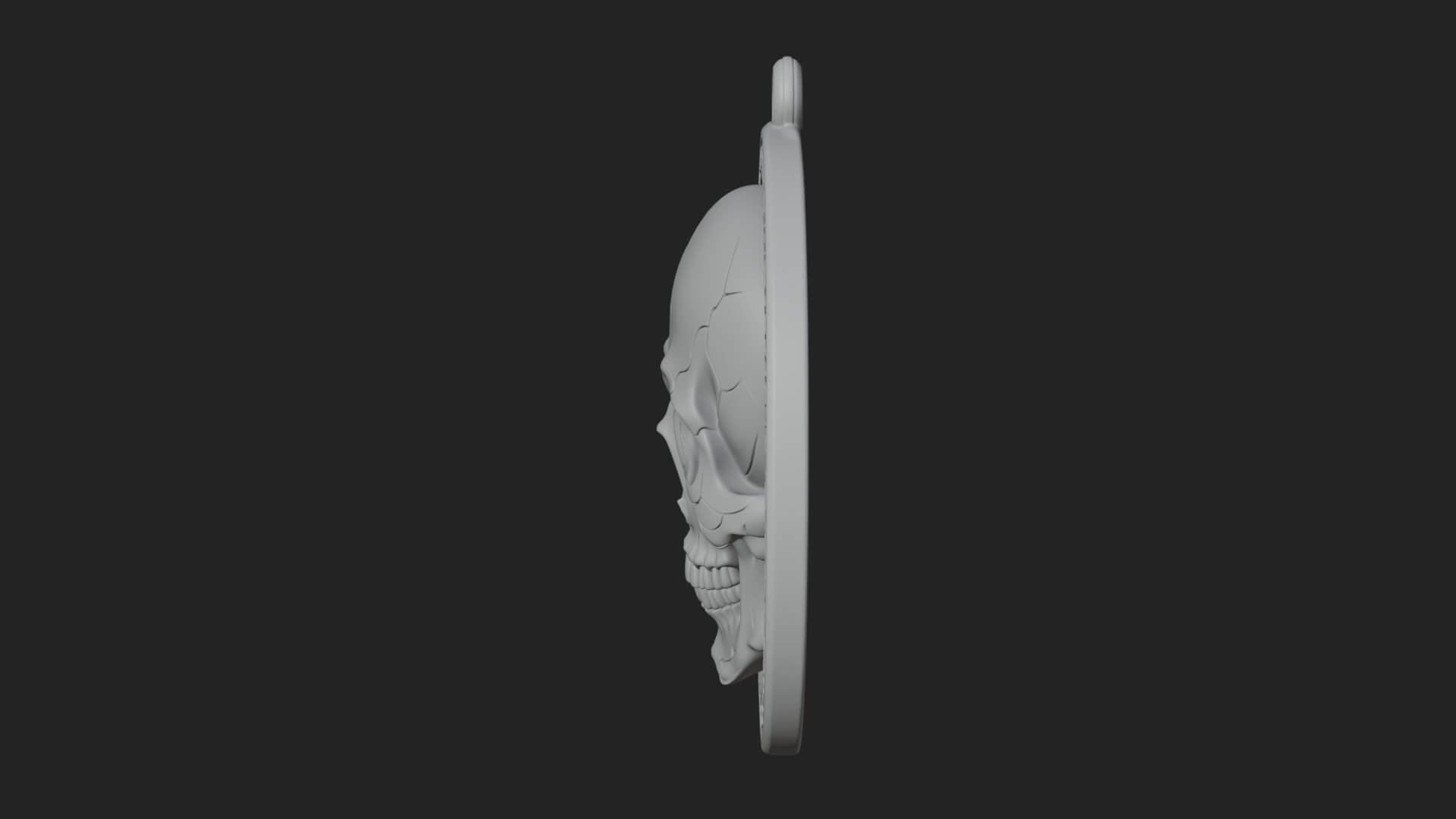 Plain Skull Oval Relief Plaque Design 4 3D Print Model 3D Model