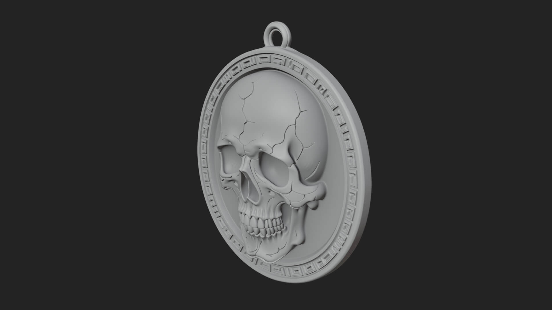 Plain Skull Oval Relief Plaque Design 4 3D Print Model 3D Model