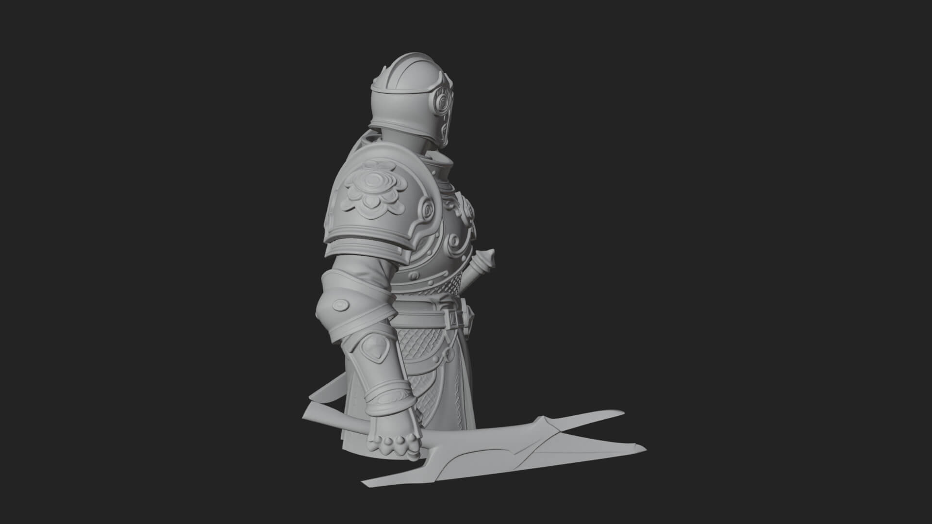 Plate Armor Knight Bust Design 1 3D Print Model 3D Model