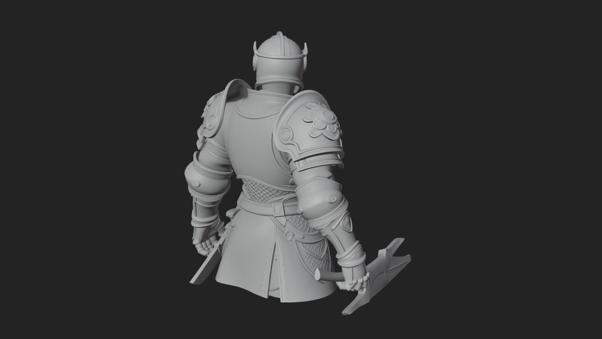Plate Armor Knight Bust Design 1 3D Print Model 3D Model