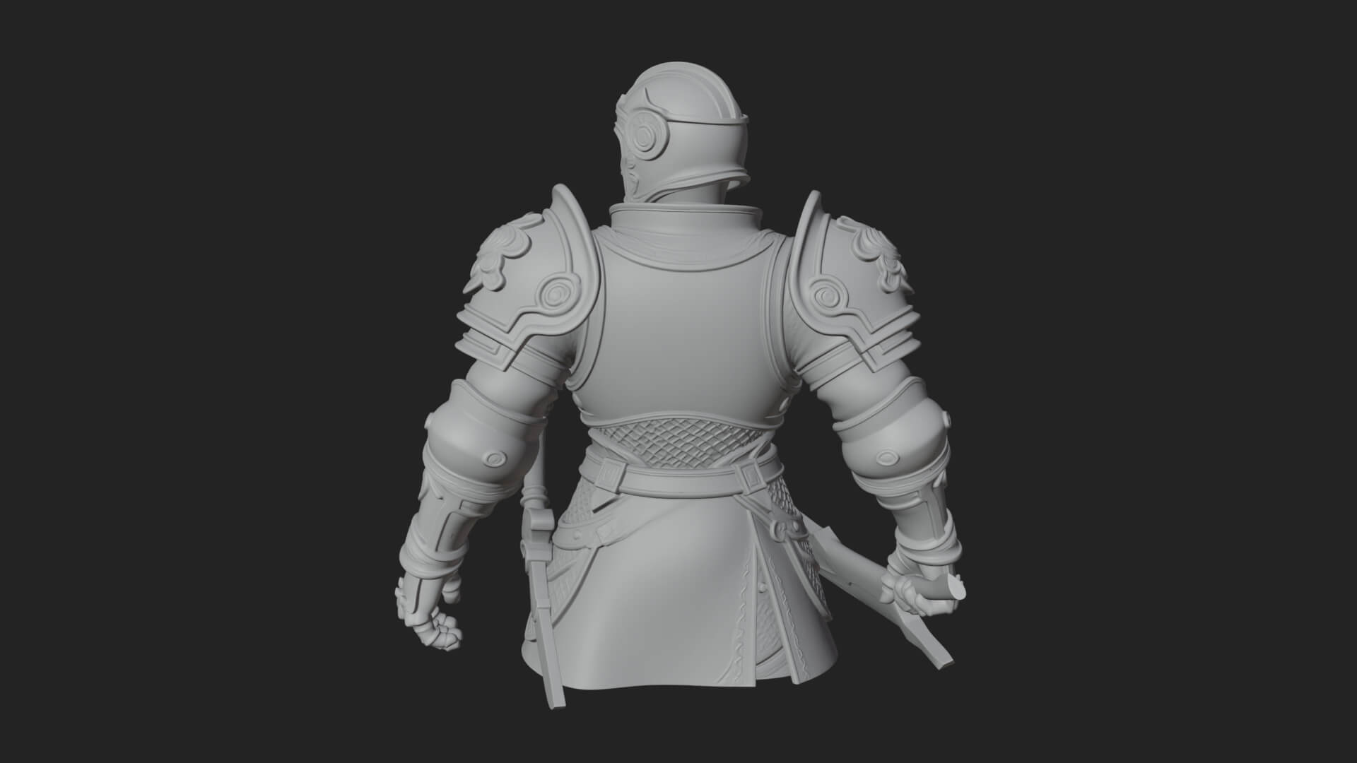 Plate Armor Knight Bust Design 1 3D Print Model 3D Model