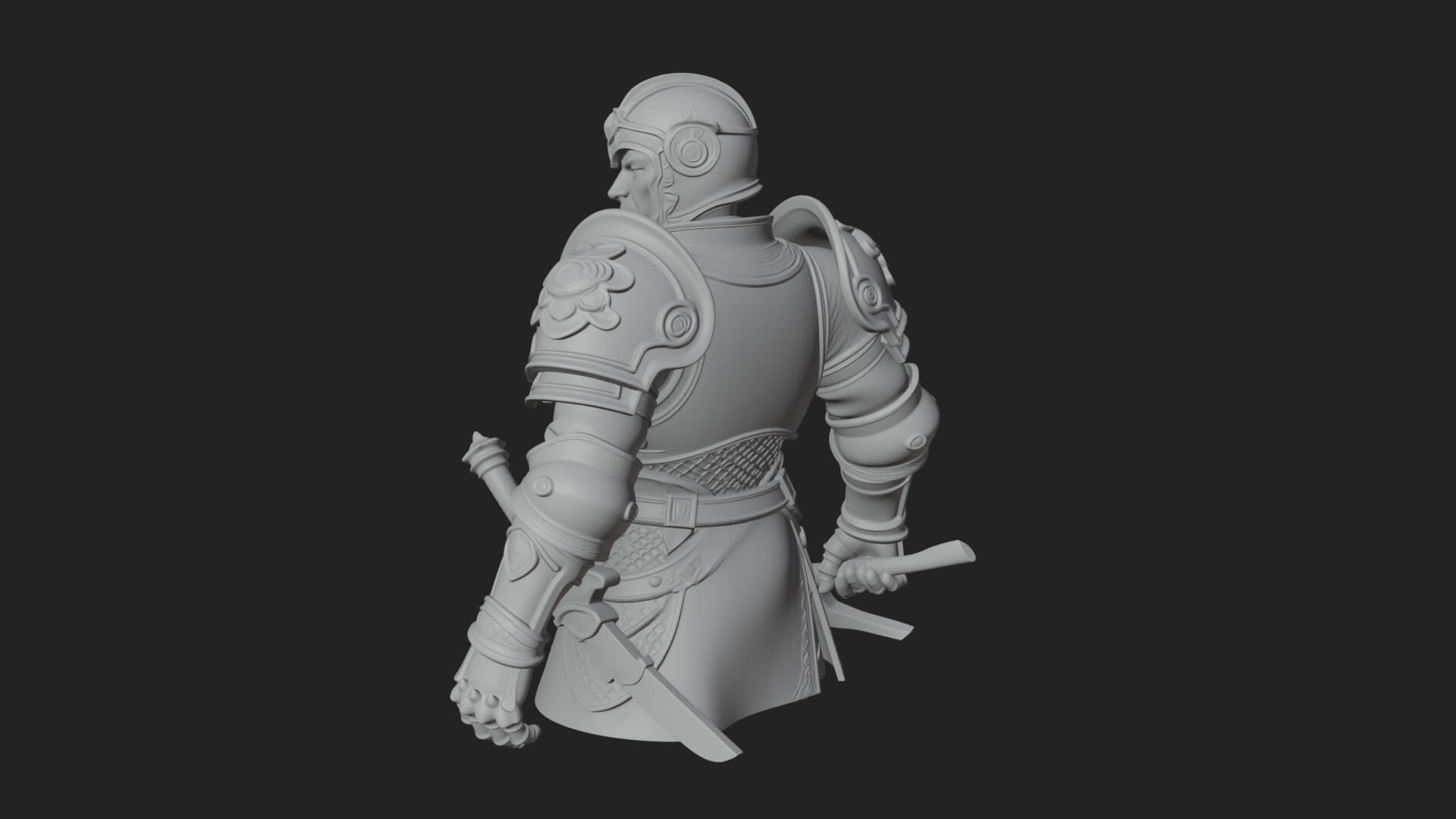 Plate Armor Knight Bust Design 1 3D Print Model 3D Model