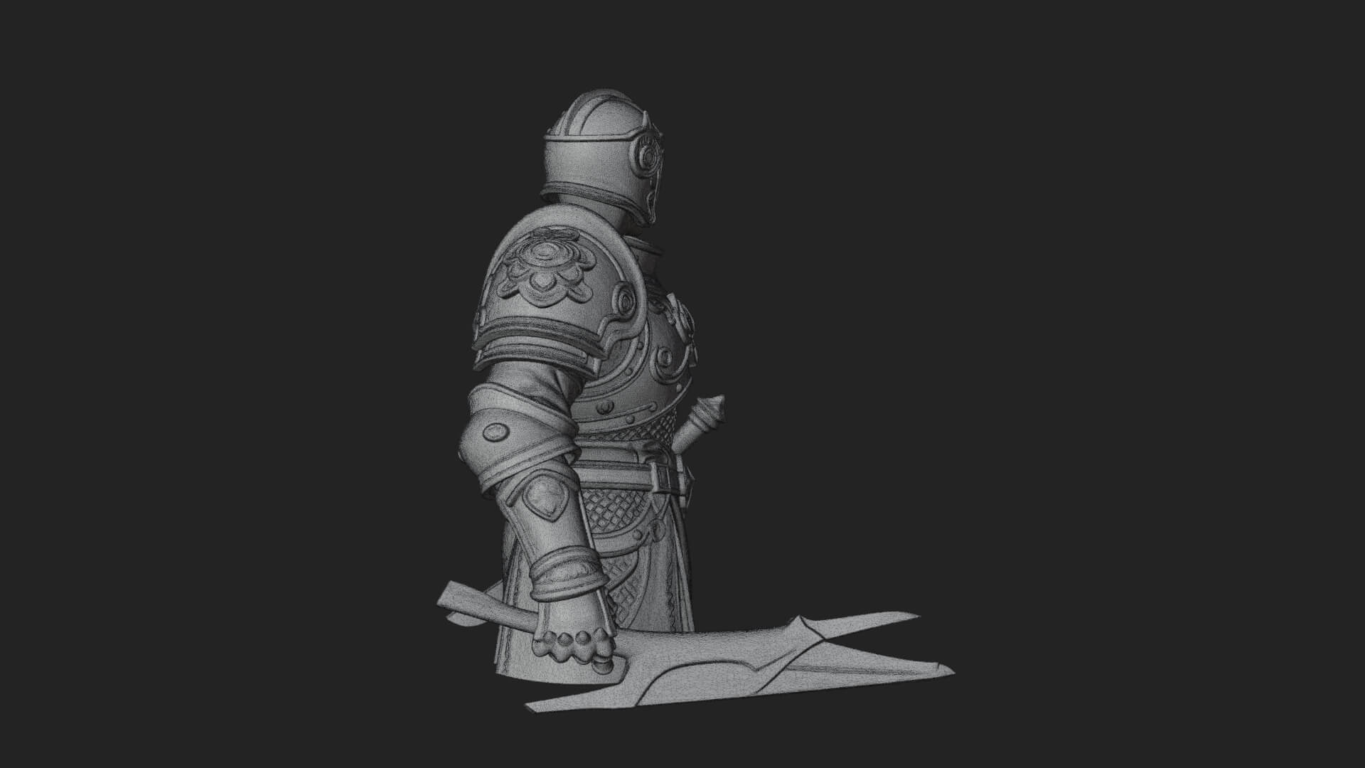 Plate Armor Knight Bust Design 1 3D Print Model 3D Model