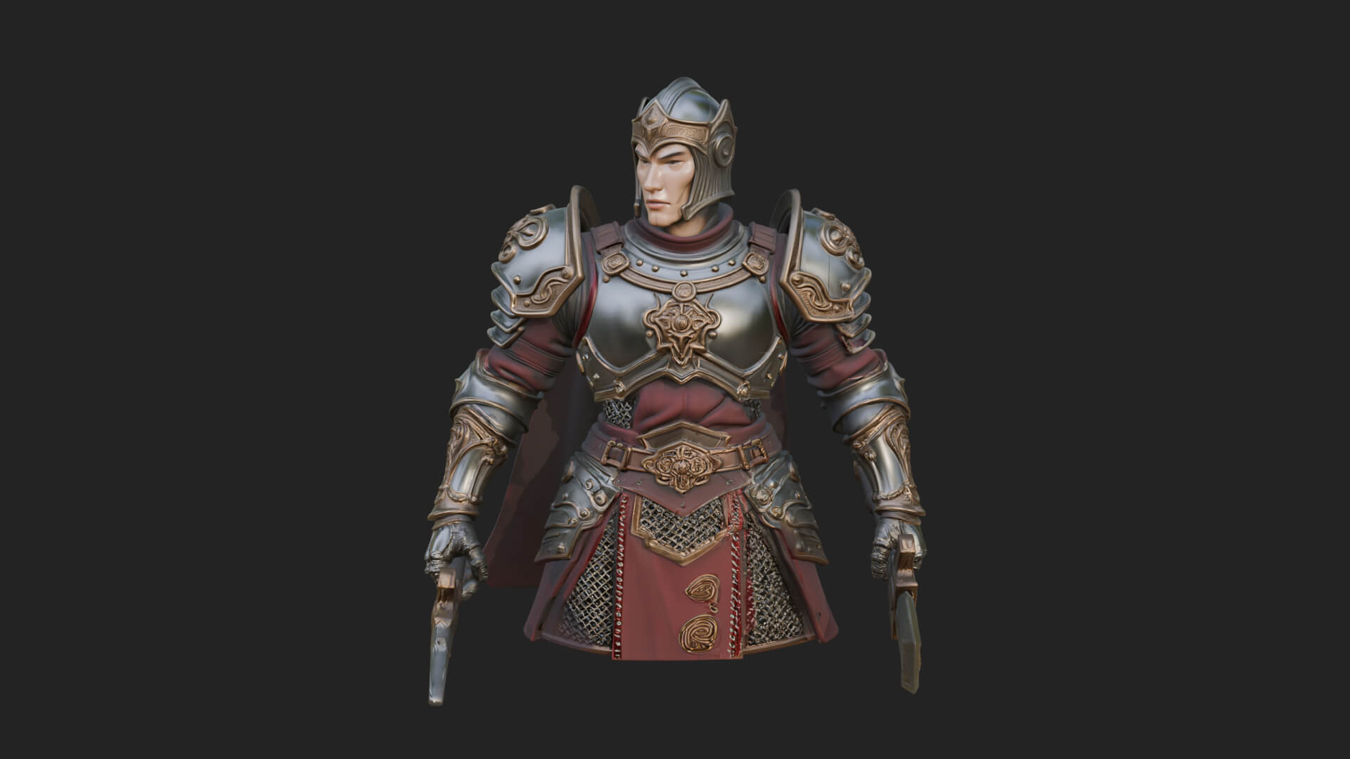 Plate Armor Knight Bust Design 2 3D Print Model 3D Model