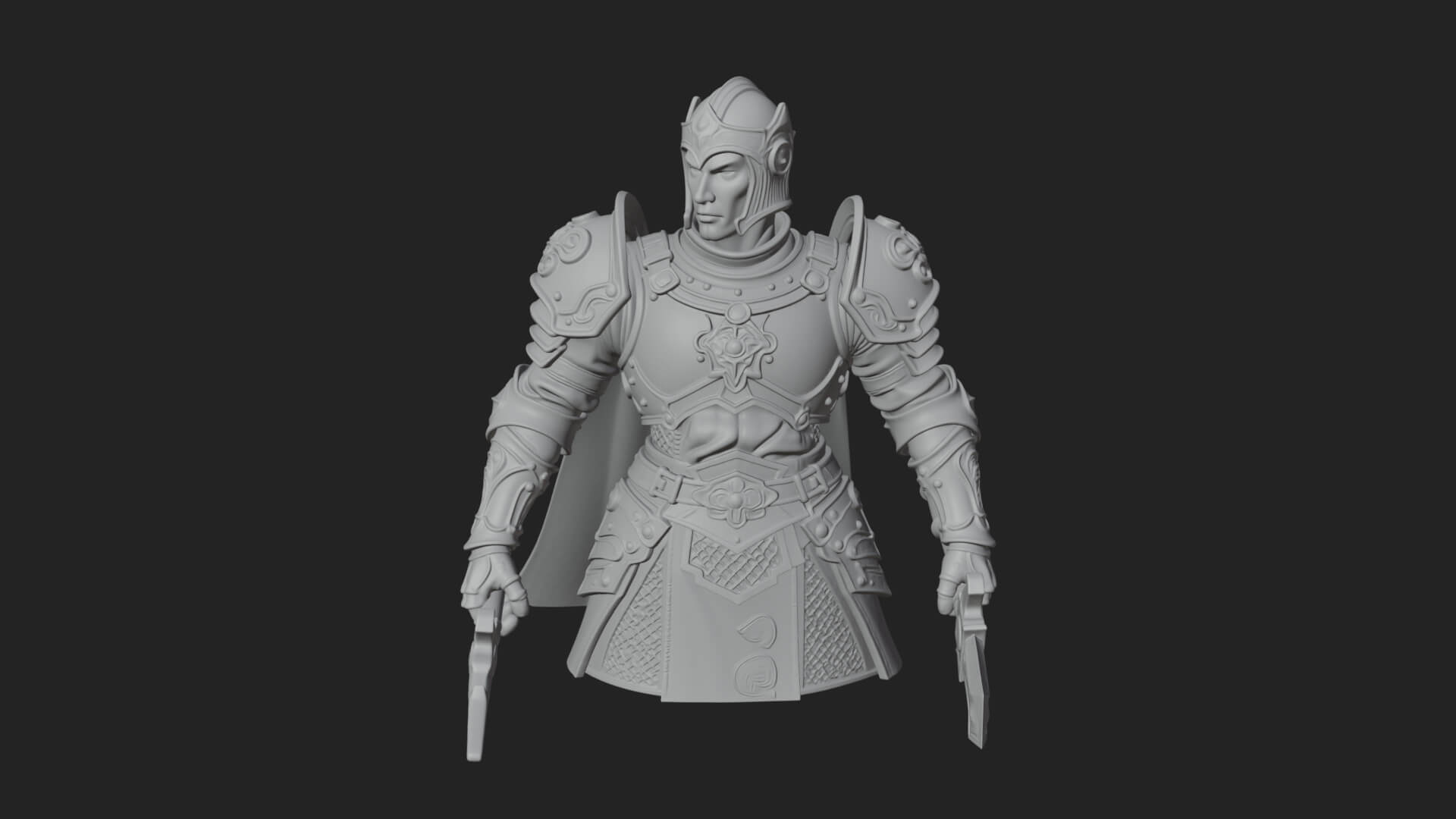 Plate Armor Knight Bust Design 2 3D Print Model 3D Model