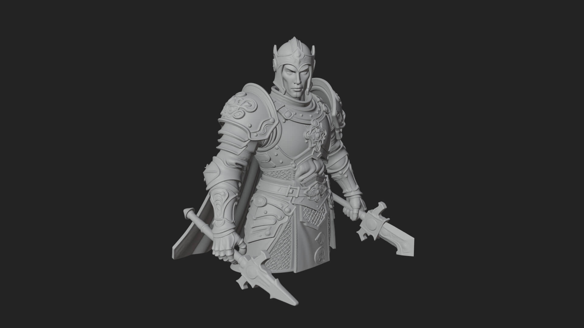 Plate Armor Knight Bust Design 2 3D Print Model 3D Model