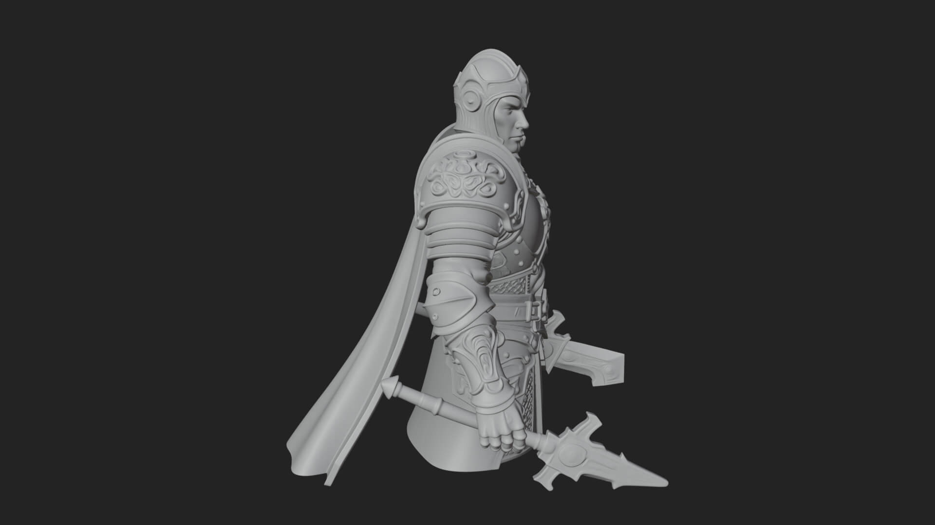 Plate Armor Knight Bust Design 2 3D Print Model 3D Model