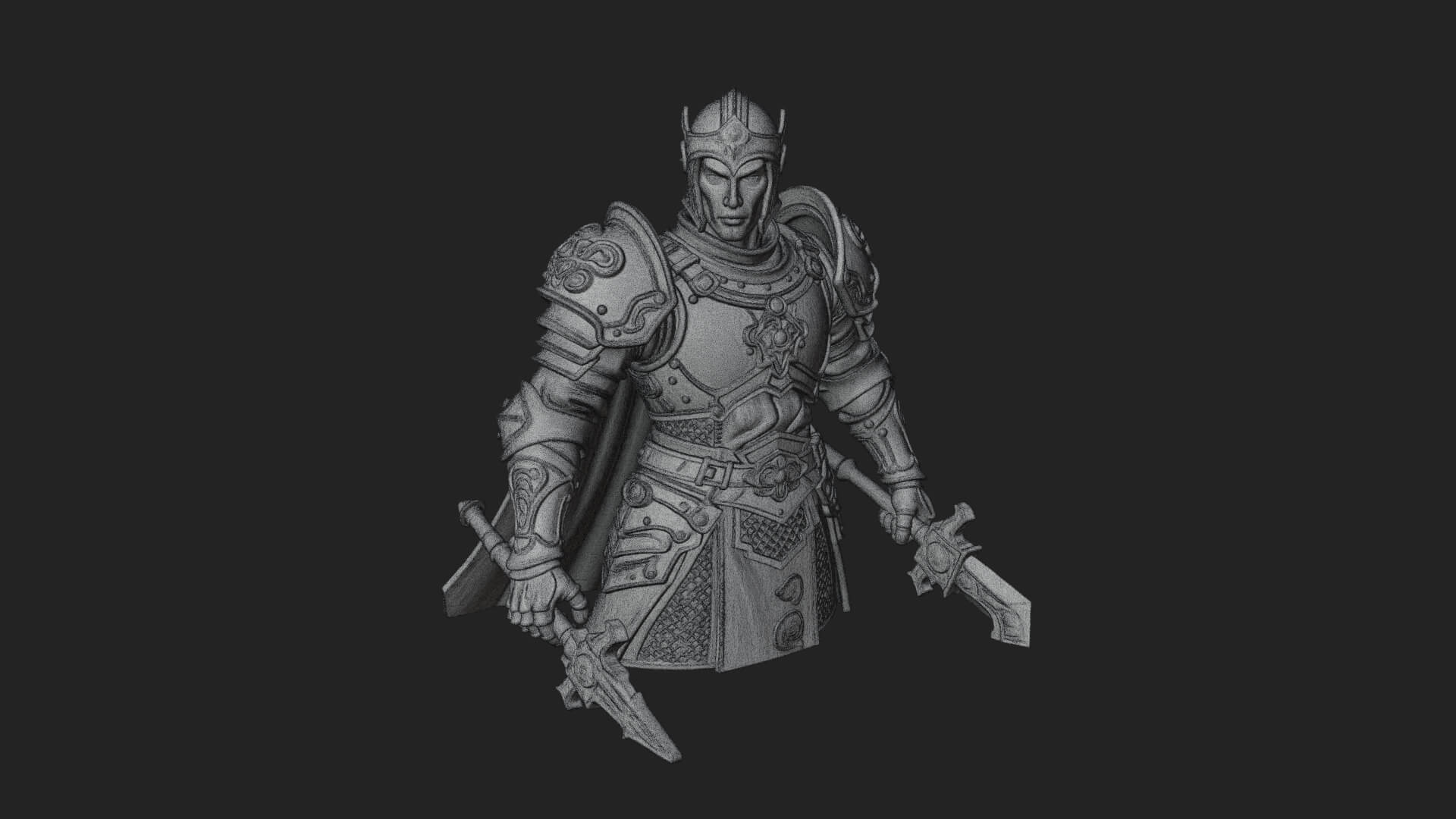 Plate Armor Knight Bust Design 2 3D Print Model 3D Model