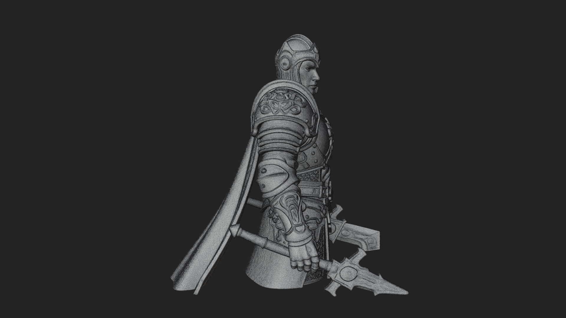 Plate Armor Knight Bust Design 2 3D Print Model 3D Model