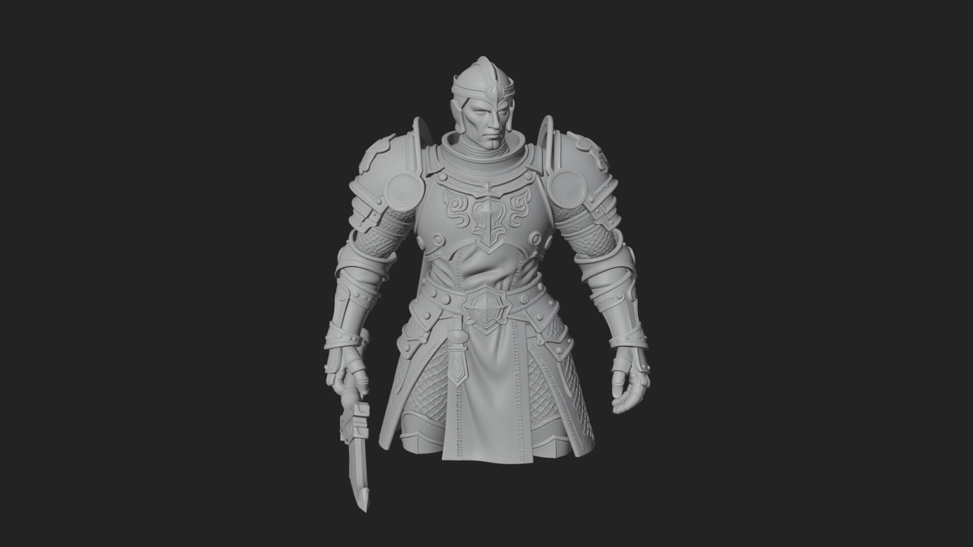 Plate Armor Knight Bust Design 3 3D Print Model 3D Model