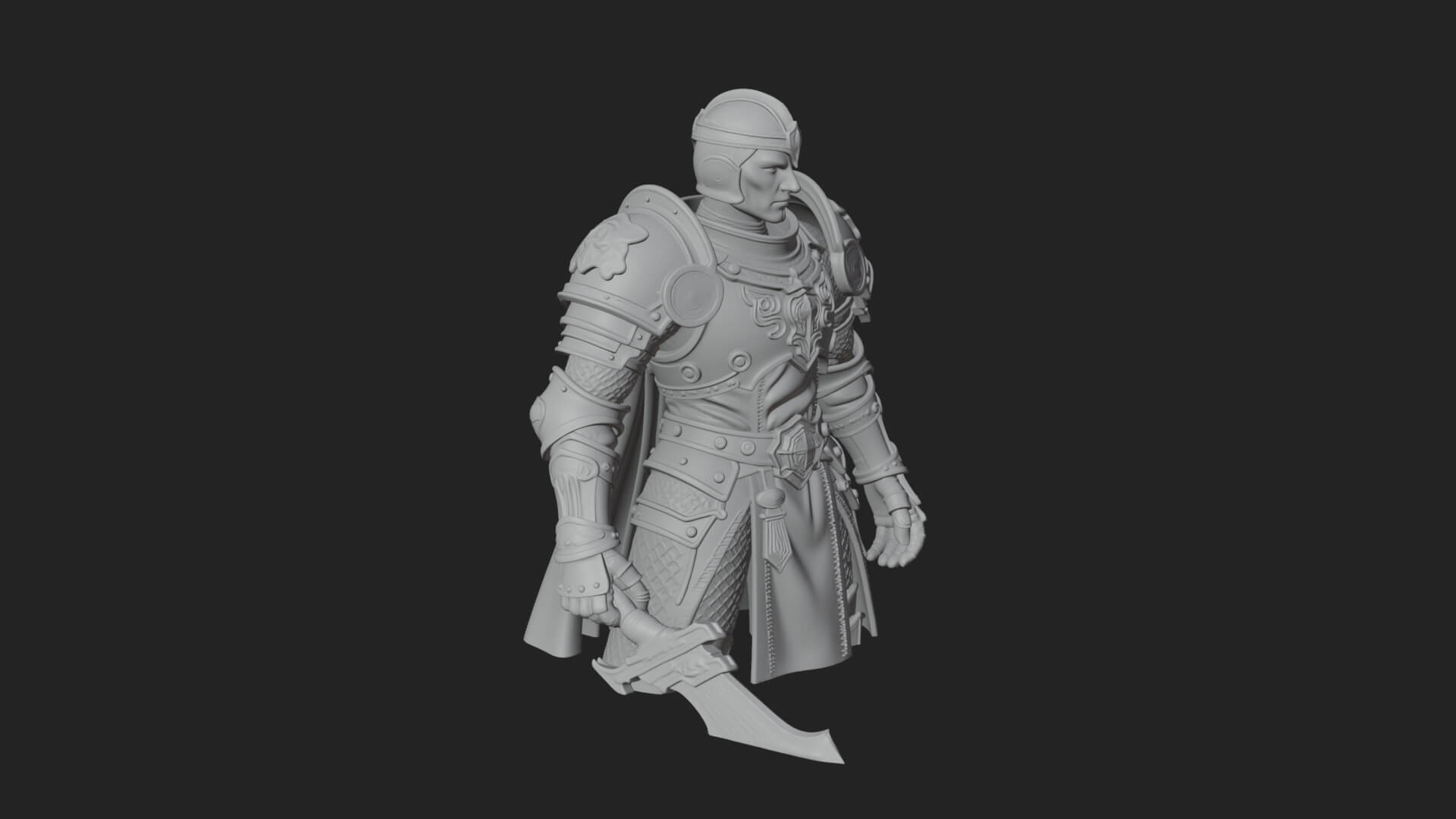 Plate Armor Knight Bust Design 3 3D Print Model 3D Model