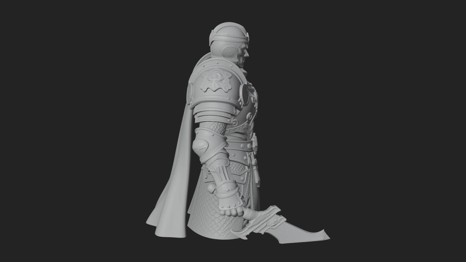 Plate Armor Knight Bust Design 3 3D Print Model 3D Model