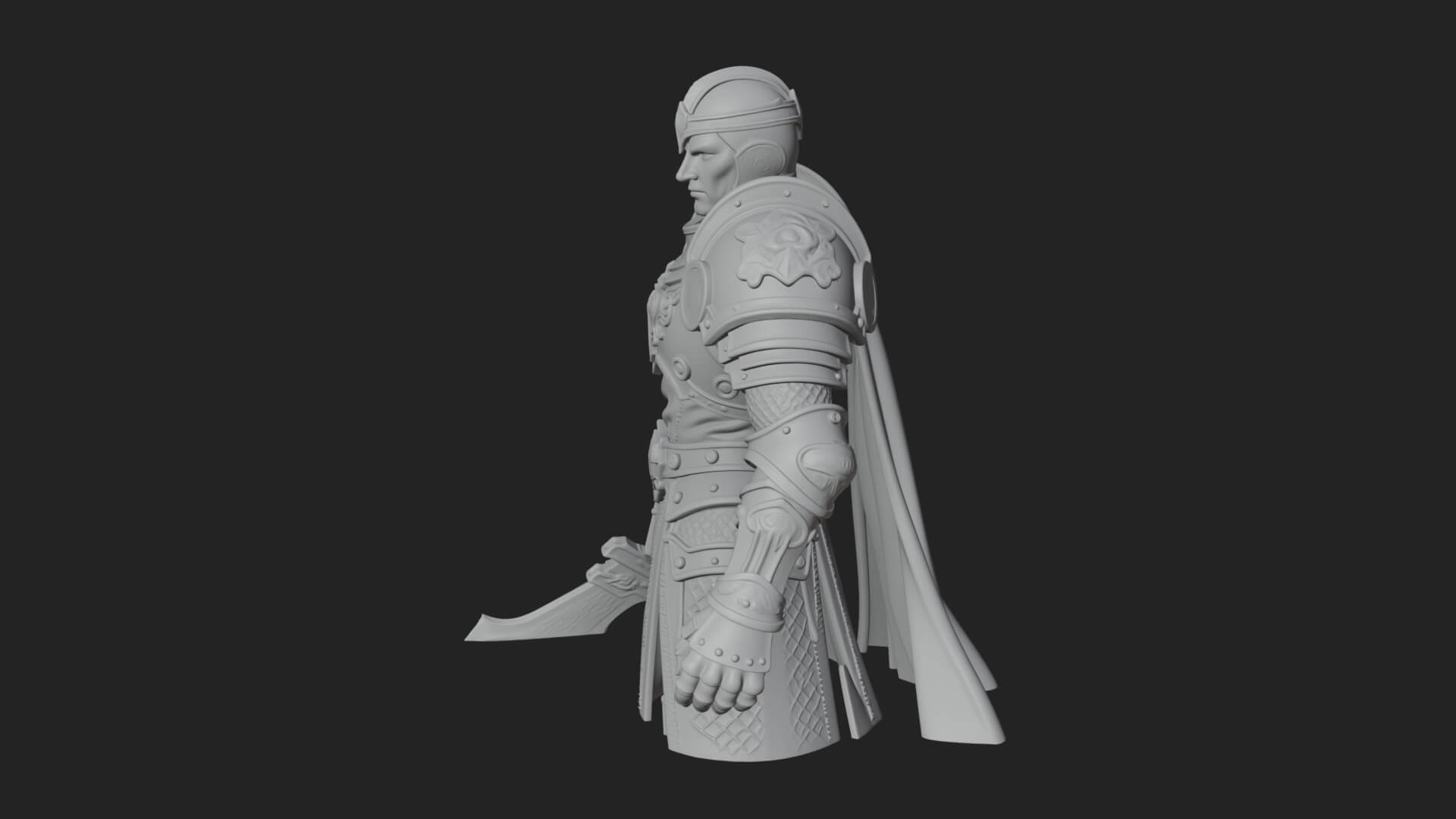 Plate Armor Knight Bust Design 3 3D Print Model 3D Model