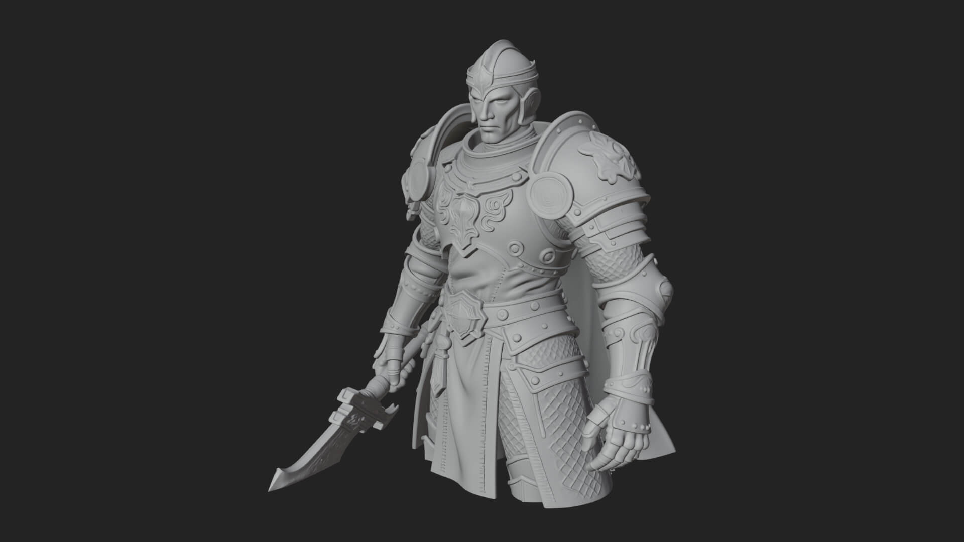 Plate Armor Knight Bust Design 3 3D Print Model 3D Model