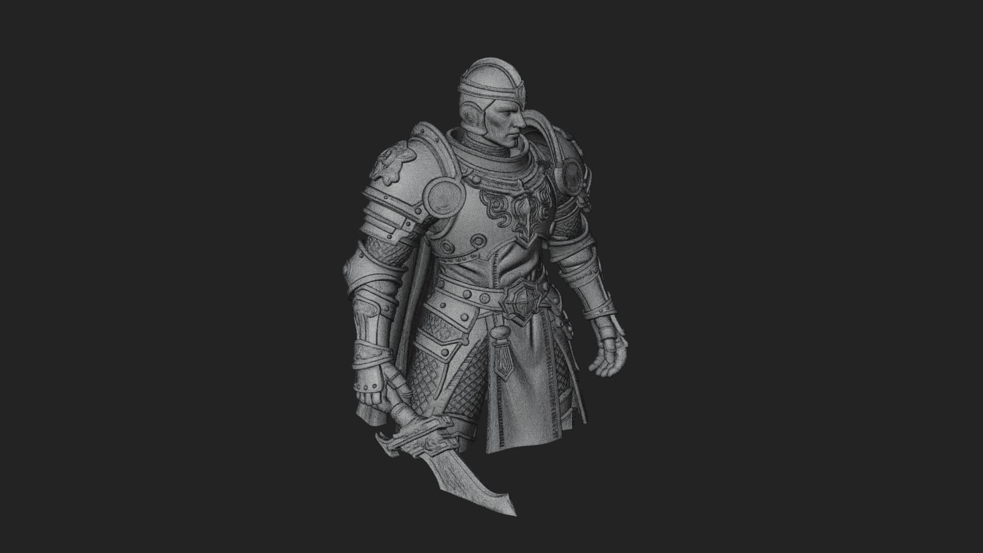 Plate Armor Knight Bust Design 3 3D Print Model 3D Model